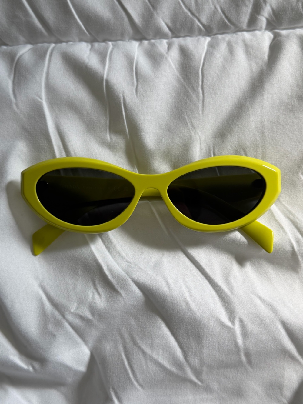 Prada Neon Yellow Oval Sunglasses